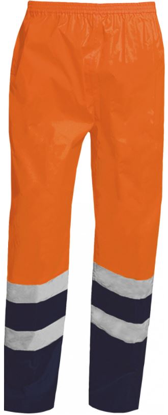 Vizwell VWJK64 Warnschutz-Regenbundhose leuchtorange-marine