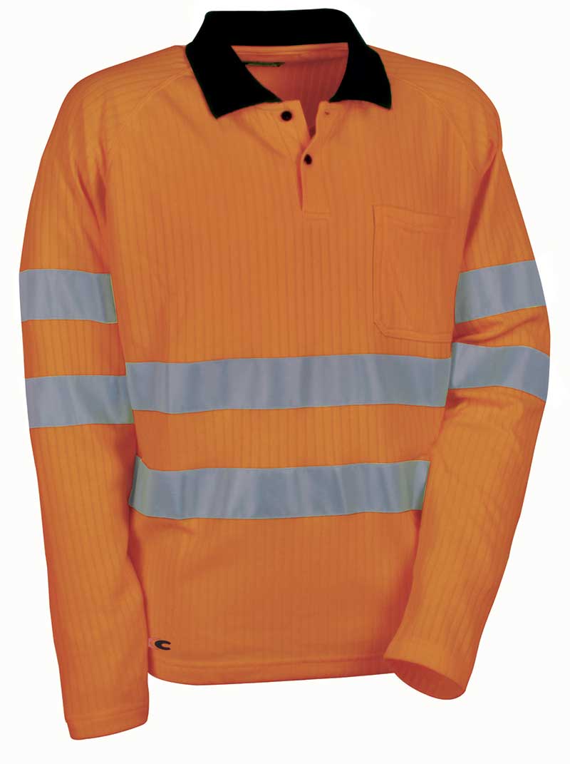 COFRA New Sun V111-3 high-visibility polo shirt long sleeve