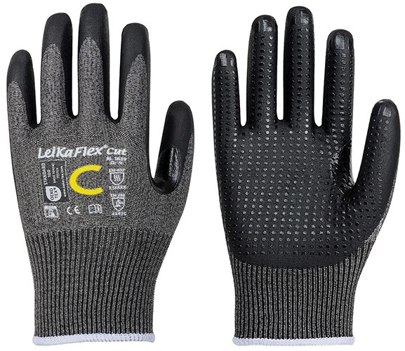 LeiKaFlex nitrile foam cut protection gloves level C with knobs