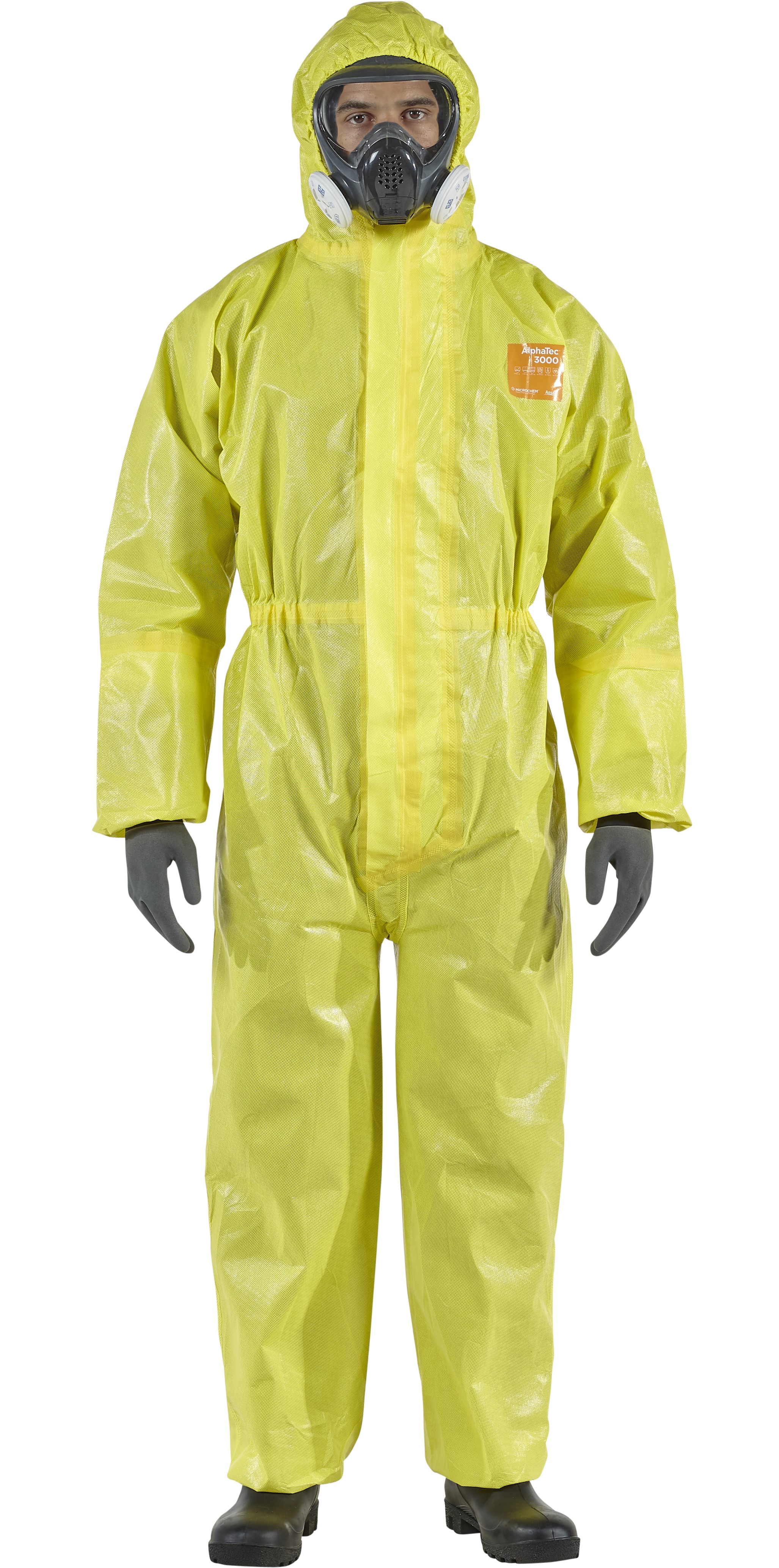 Microchem / AlphaTec 3000 Overall with hood and fall protection Model 162 yellow