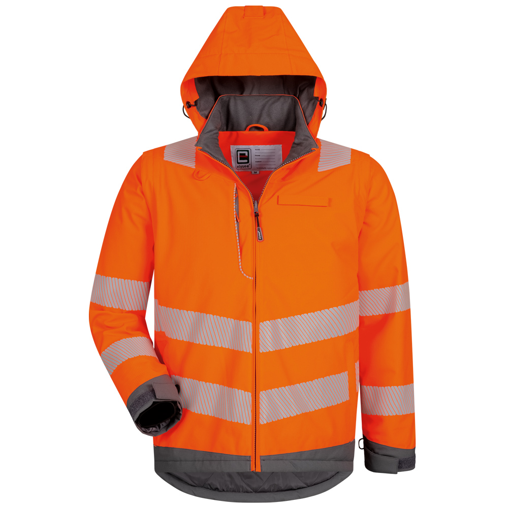 22432_bild_01_elysee_warnschutzjacke elysee 22432 Hademar high-visibility 2-in-1 rain jacket fluorescent orange-grey