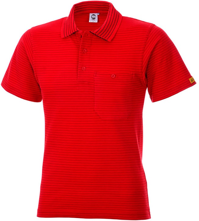 200-180-4-0 ESD Polo-Shirt short sleeve red 180g/m²
