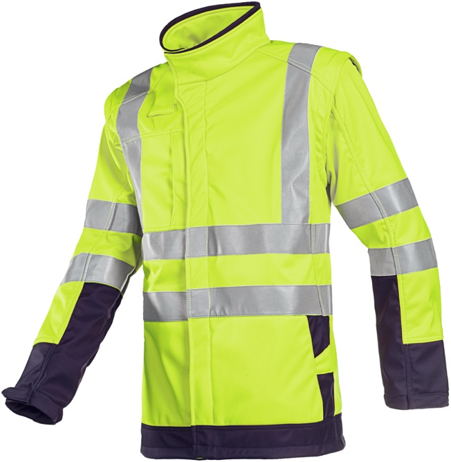 9643_278_A2_TV4_SIL Sioen Heatherton 9643A2TV4 Multinorm warning protection softshell jacket with removable sleeves