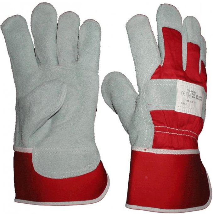 kc-100312-3 Super Worker NO R Scaniby cow split leather gloves