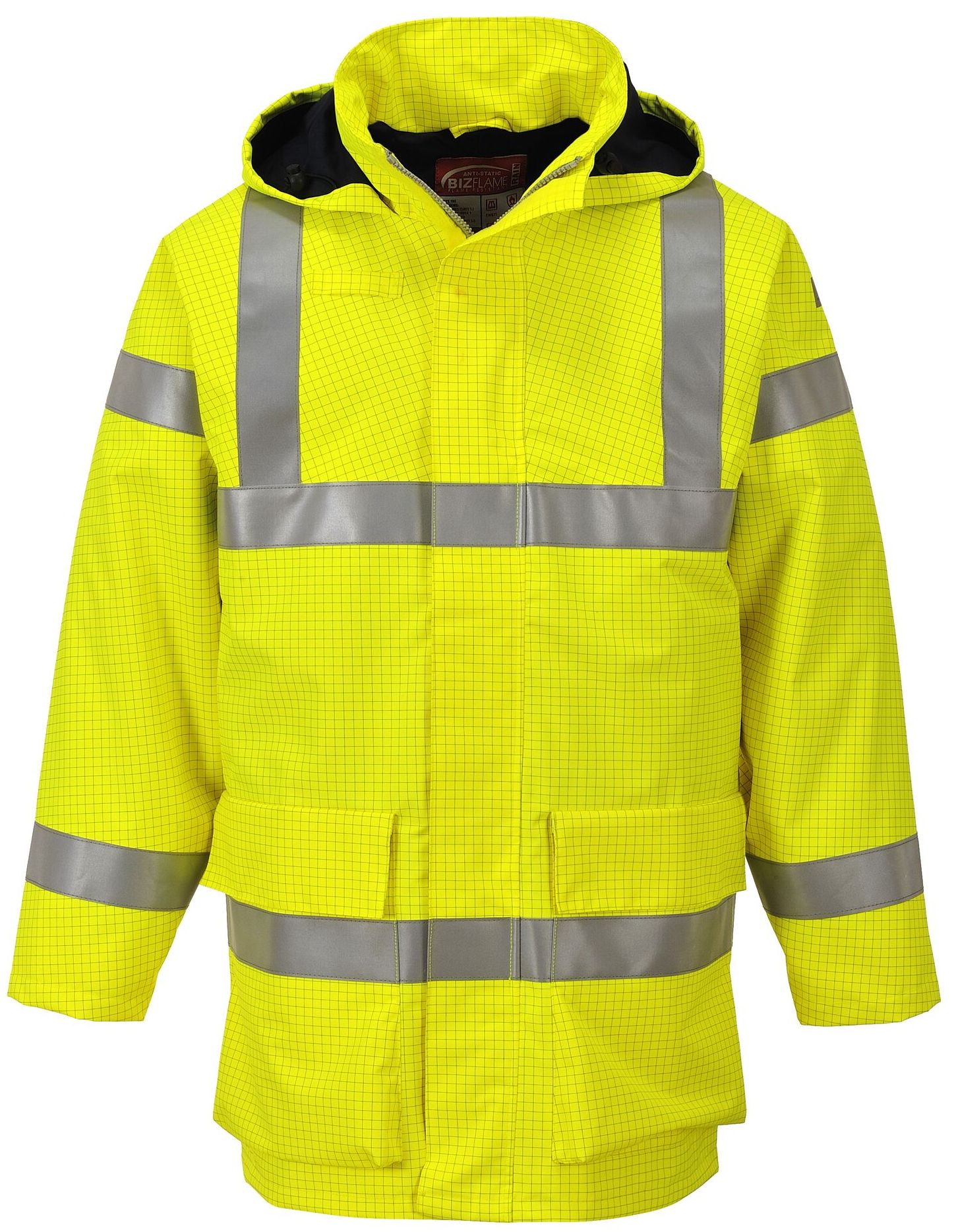 s774yer-b1 Portwest Bizflame Rain S774 Multinorm warning rain parka
