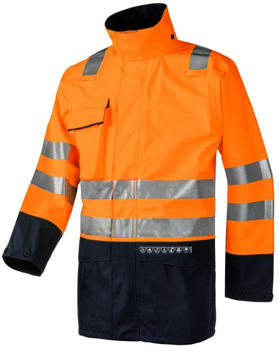 7329_279___SIL Sioen Kaldvik 7329A2ET2 high-visibility rain jacket with arc flash protection