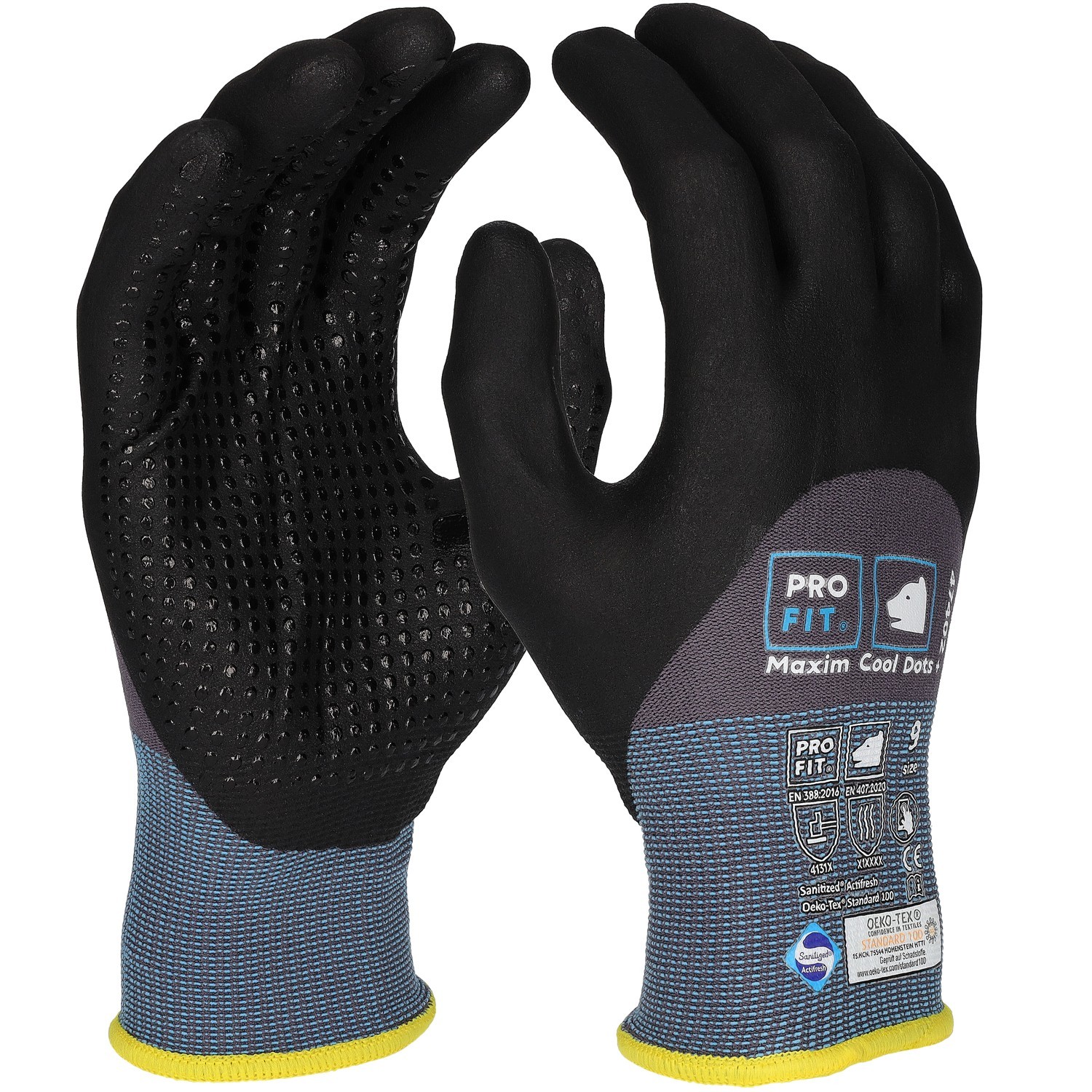 47402 Pro-Fit 47402 Maxim Cool Dots Plus Nitrile Foam Protective Gloves with Dots