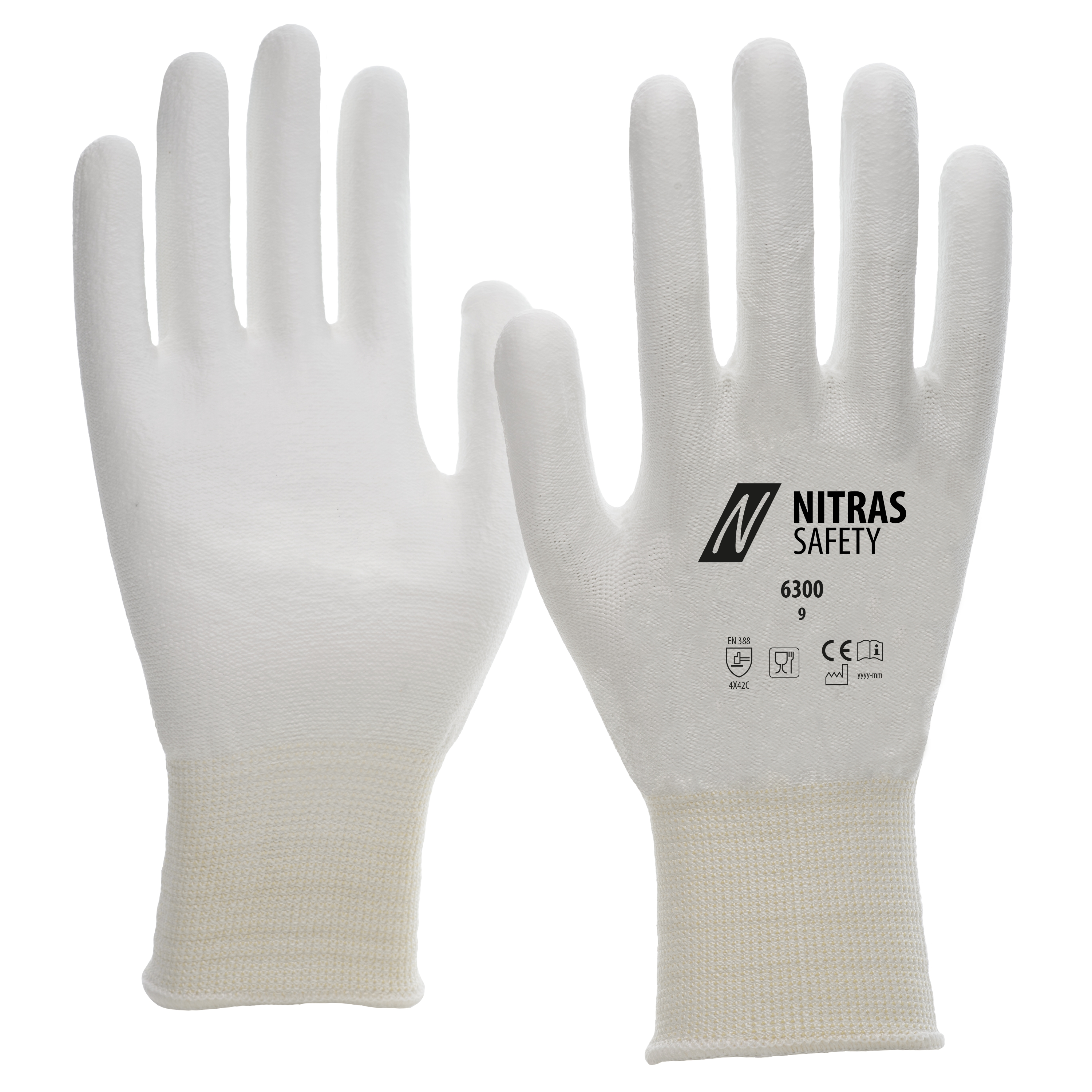 Nitras 6300 PU-Schnittschutzhandschuhe teilbeschichtet Level C