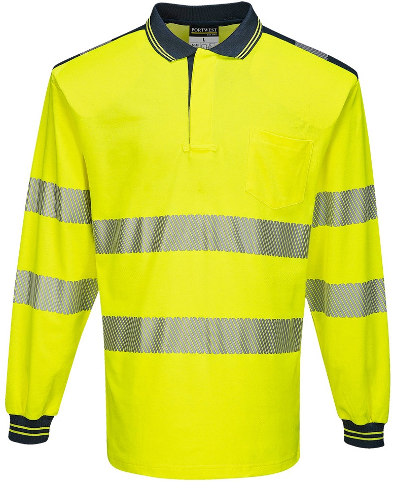 Portwest T184 PW3 Hi-Vis Polo-Shirt Langarm