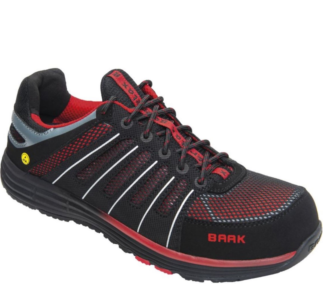 Baak 71502 Red low shoes S1P SRC ESD black-red