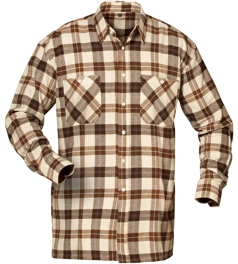 Craftland 1734 NEVADA flannel shirt beige/brown checked