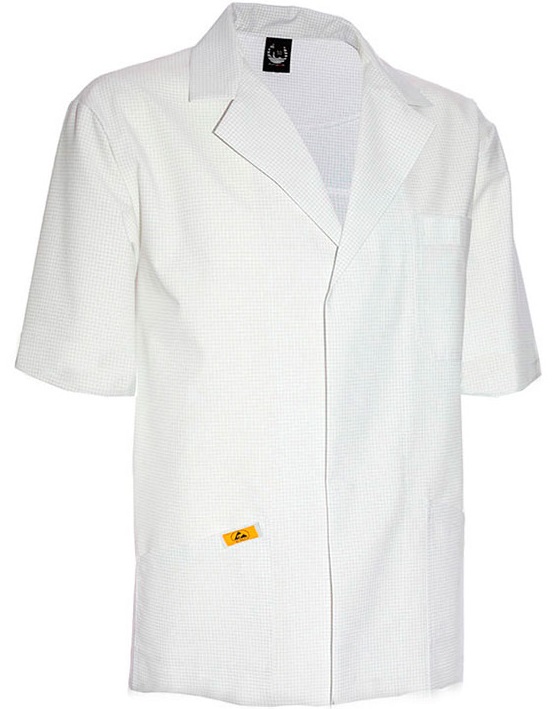 mi-1210-1-155-2 ESD men's jacket short sleeve white 155g/m²