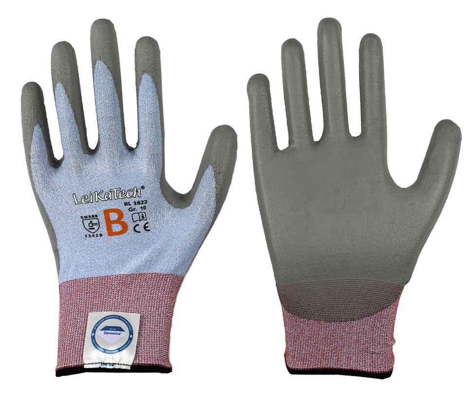 LeikaTech 1622 Dyneema Diamond PU Schnittschutzhandschuhe Level B