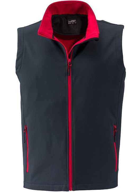 jn1128iron-grey-red James & Nicholson JN1128 Men's Promo Softshell Vest in 7 Colors