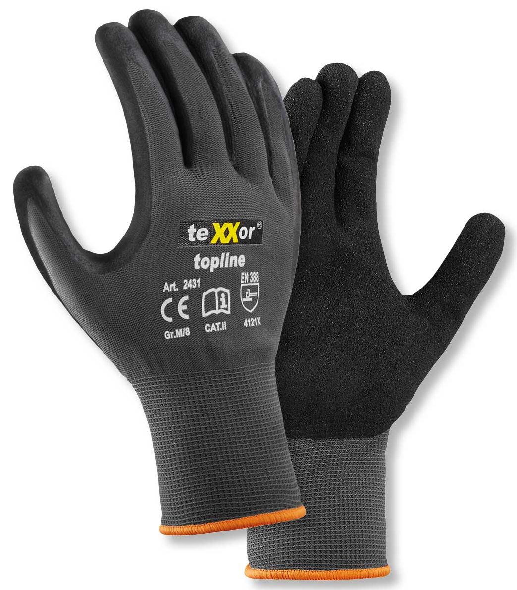 texxor 2431 topline Nitril-Schutzhandschuhe grau