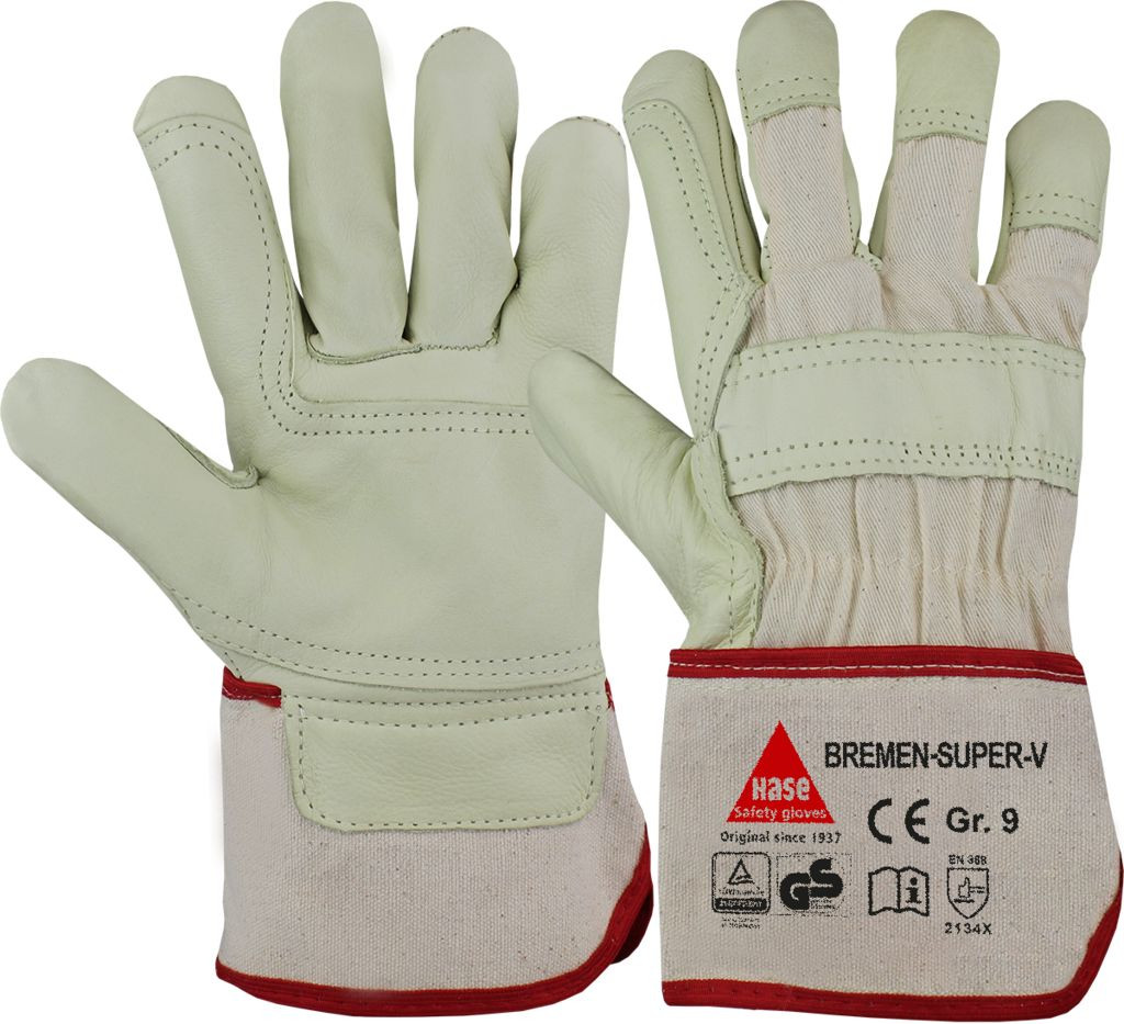 Hase 293010 BREMEN-SUPER-V cow grain leather protective gloves