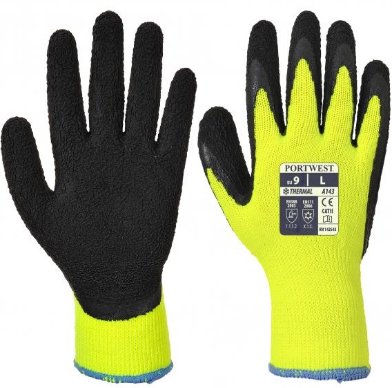 a143y8r-2 Portwest A143 Thermal Soft Grip Latex Protective Gloves