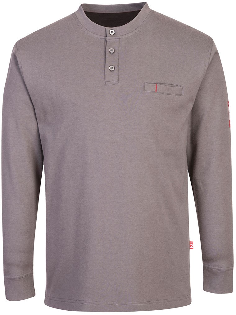 FR32GRR Portwest FR32 Langarm-Shirt Henley flammhemmend antistatisch