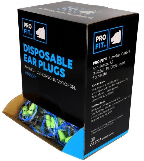 7lkAgAVo1E2SKV Pro-Fit 262 Prosoft 39 earplugs with cord, SNR-39 dB(A) Box