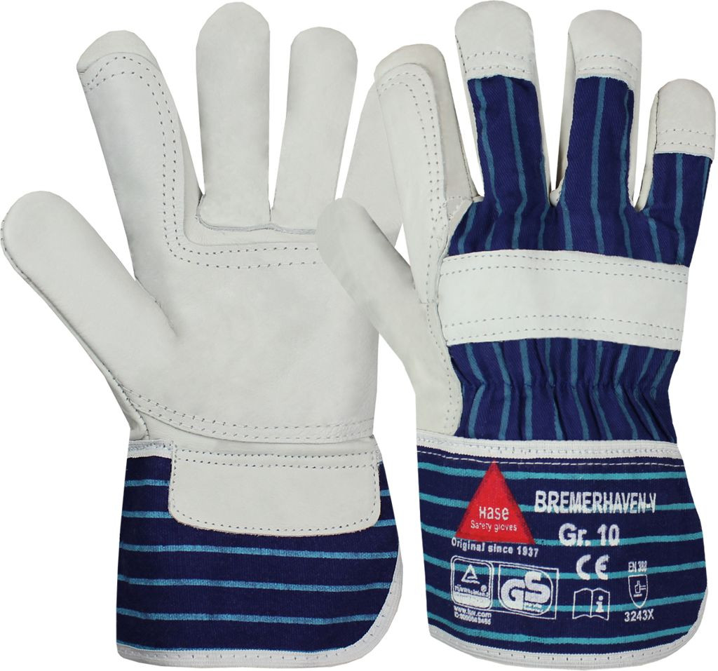 Hase 291200 Bremerhaven V Rindnarbenleder-Schutzhandschuhe