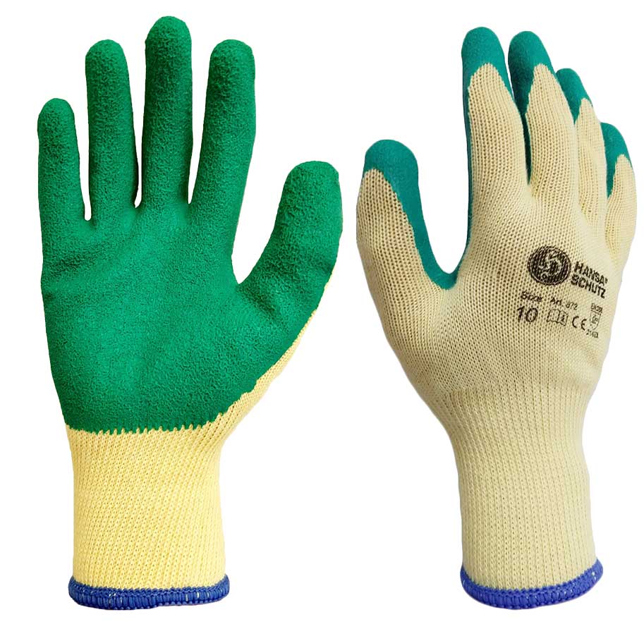 872 HansaTec 872 Latex Coton Glove Semi-coated