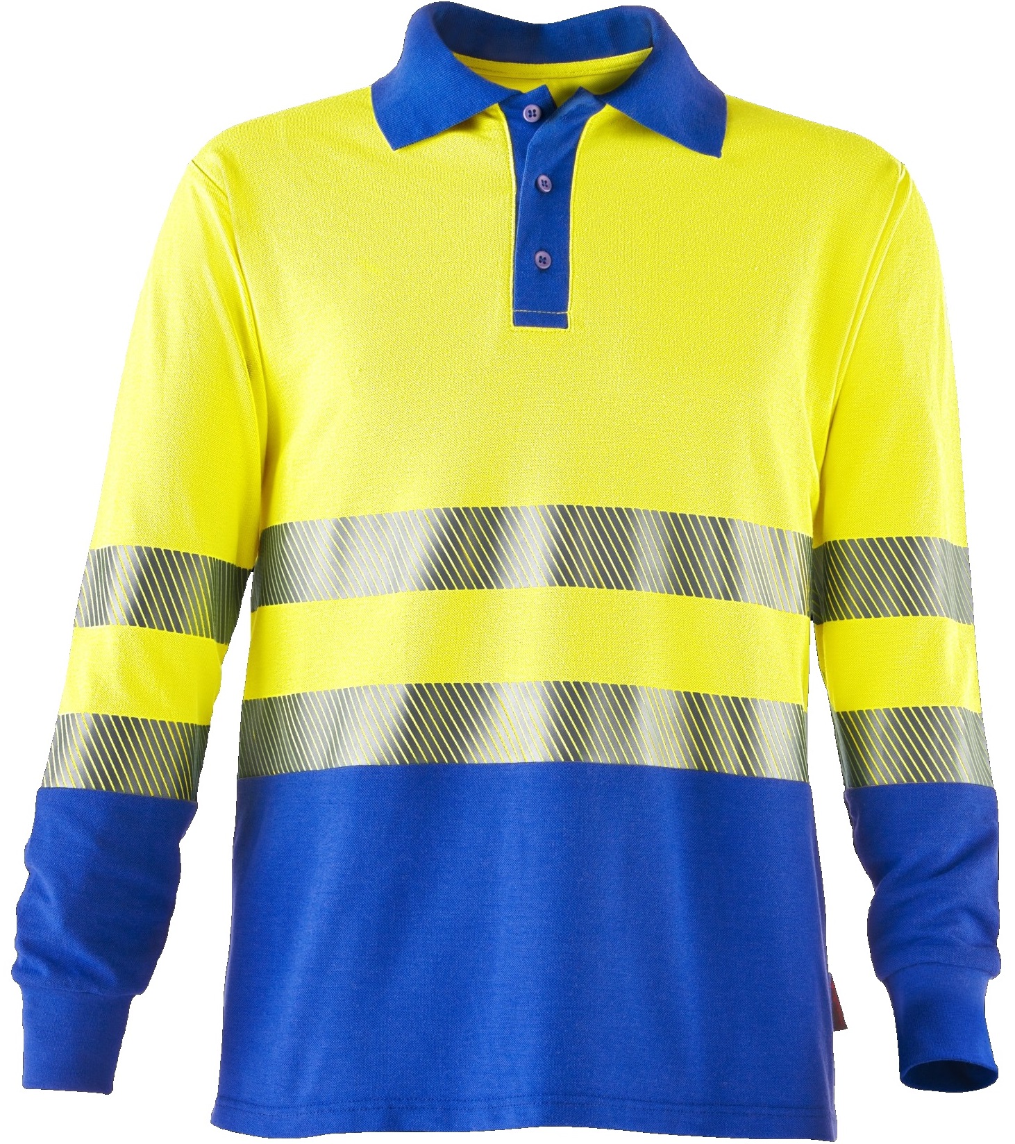 605139 Rofa 139 Warning protection polo shirt flame-retardant bright yellow-grain blue