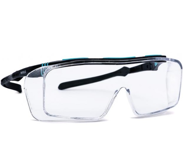 9090109 Infield Ontor 9090109 Besucherbrille schwarz-cyan klar Superantireflex