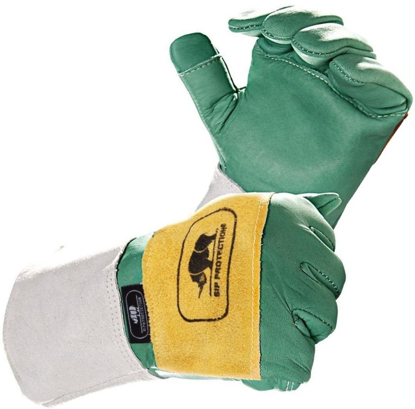 2SA4_GS0_NA_VL1_FRzQdAqI8fQHECN SIP Protection 2SA4 cowhide full leather cut protection gloves green