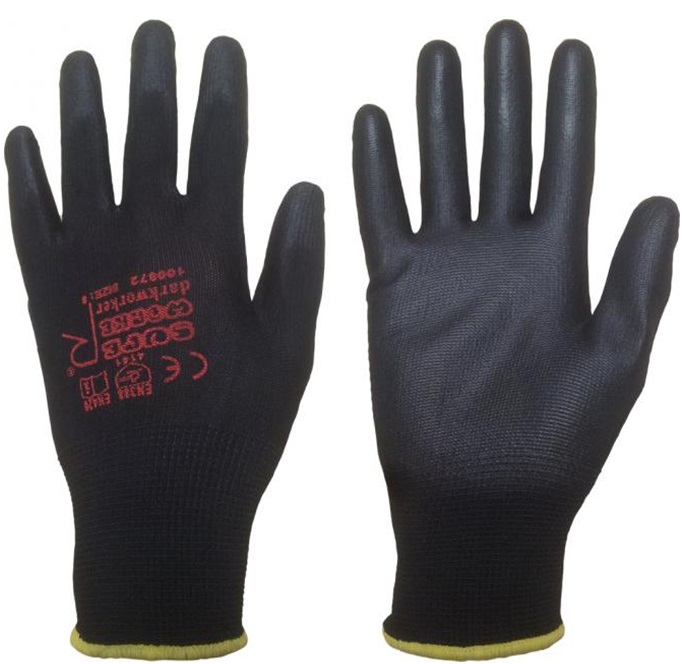 kc-100872-1 Super Worker darkworker knitted gloves with PU coating