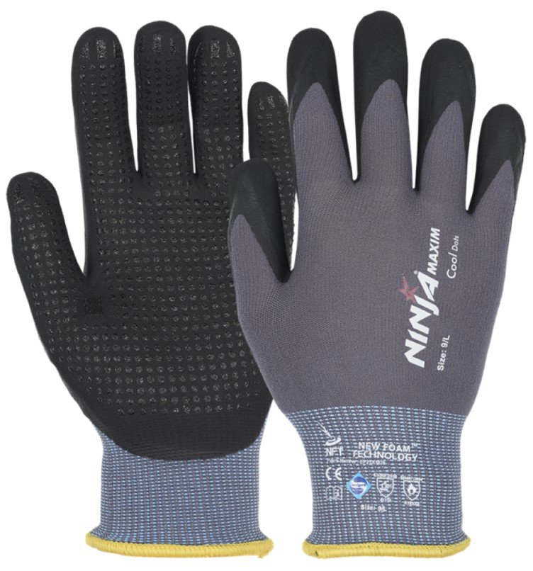 2t5Gs4rqoKzD5T Pro-Fit 47401 NinjaMaxim Dot NFT protective gloves with nitrile coating and studs