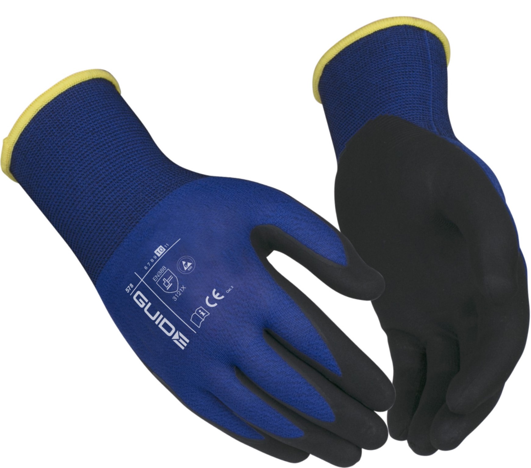 Guide-578hzyqxRRPycdtr Guide 578 ESD antistatic gloves with nitrile foam coating