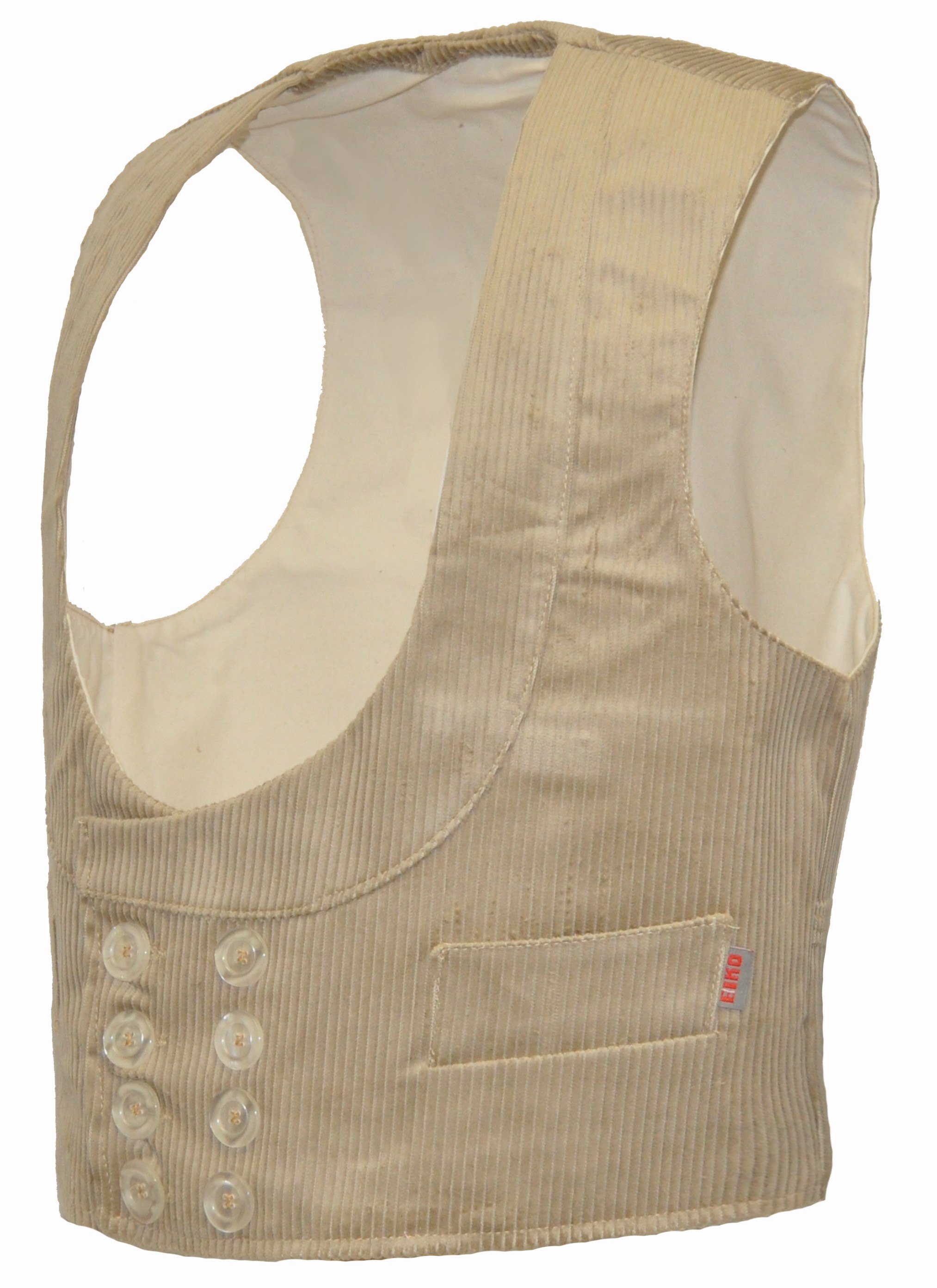 Eiko Inn Trenkercord shawl collar guild vest beige