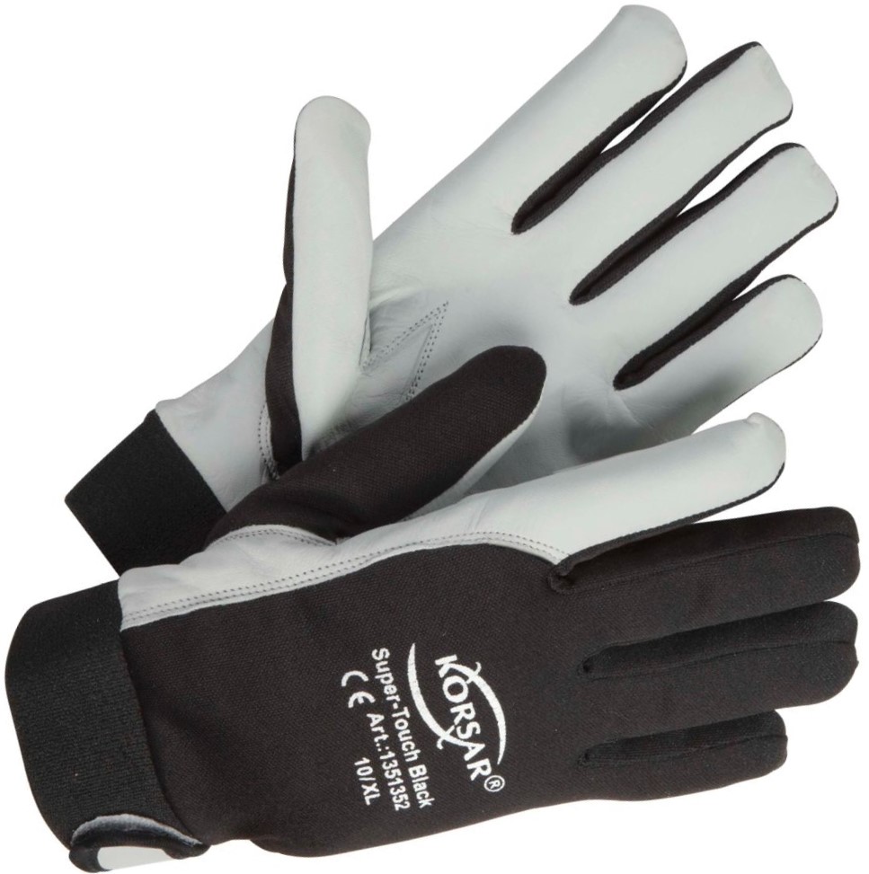 100_42745 Corsair Super-Touch Black kid leather gloves