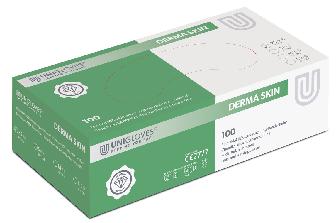 unigloves_derma_skin__607508 Unigloves Derma Skin Latex Disposable Gloves powder free