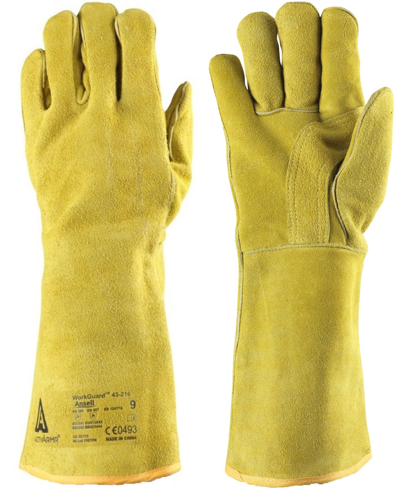 ActivArmr-43-216_04B Ansell ActivArmr 43-216 Cowhide Split Leather Level B Protective Gloves
