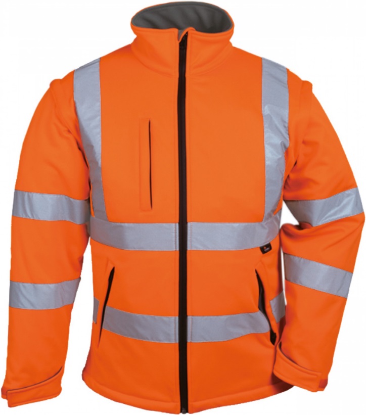 Vizwell VW176O Warnschutz-Softshelljacke 2- in 1 leuchtorange