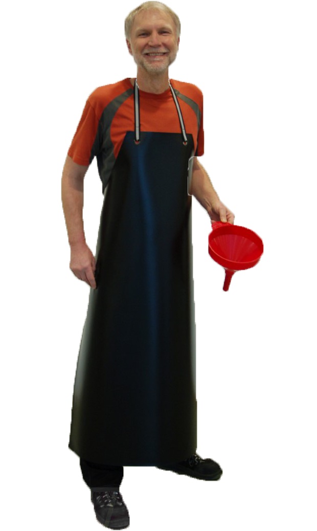 Guttasyn PVC apron black M16/12 Dimensions 100x120 cm Thickness 0.6 mm