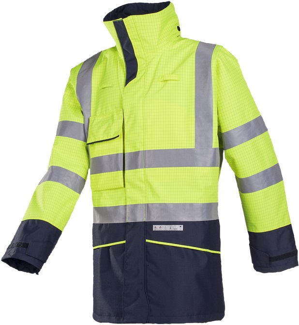 7223_278_A2_EF7_SIL Sioen Hedland 7223N3EF7 Multinorm high-visibility rain jacket