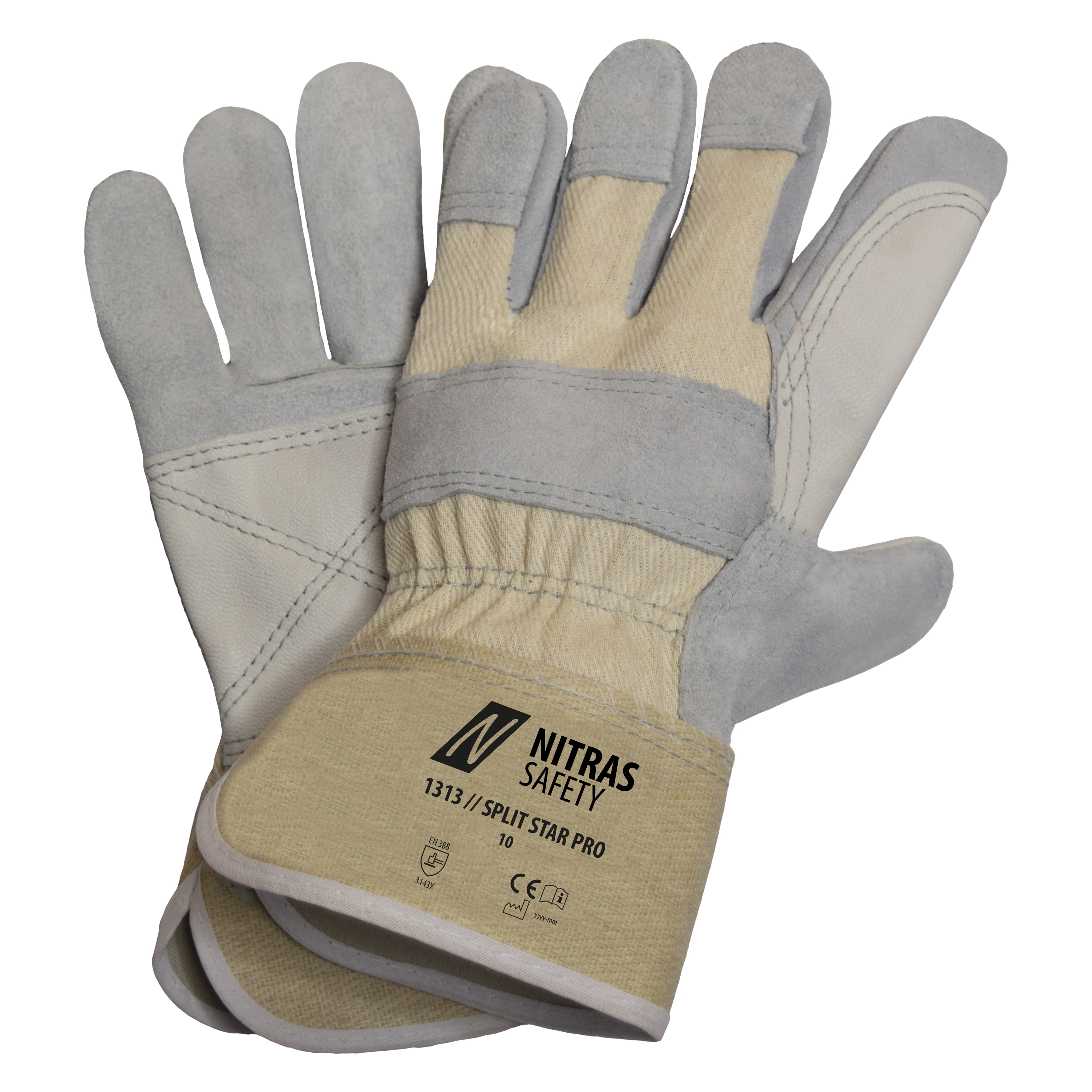 Nitras 1313 Split Star Pro Korea core split leather gloves