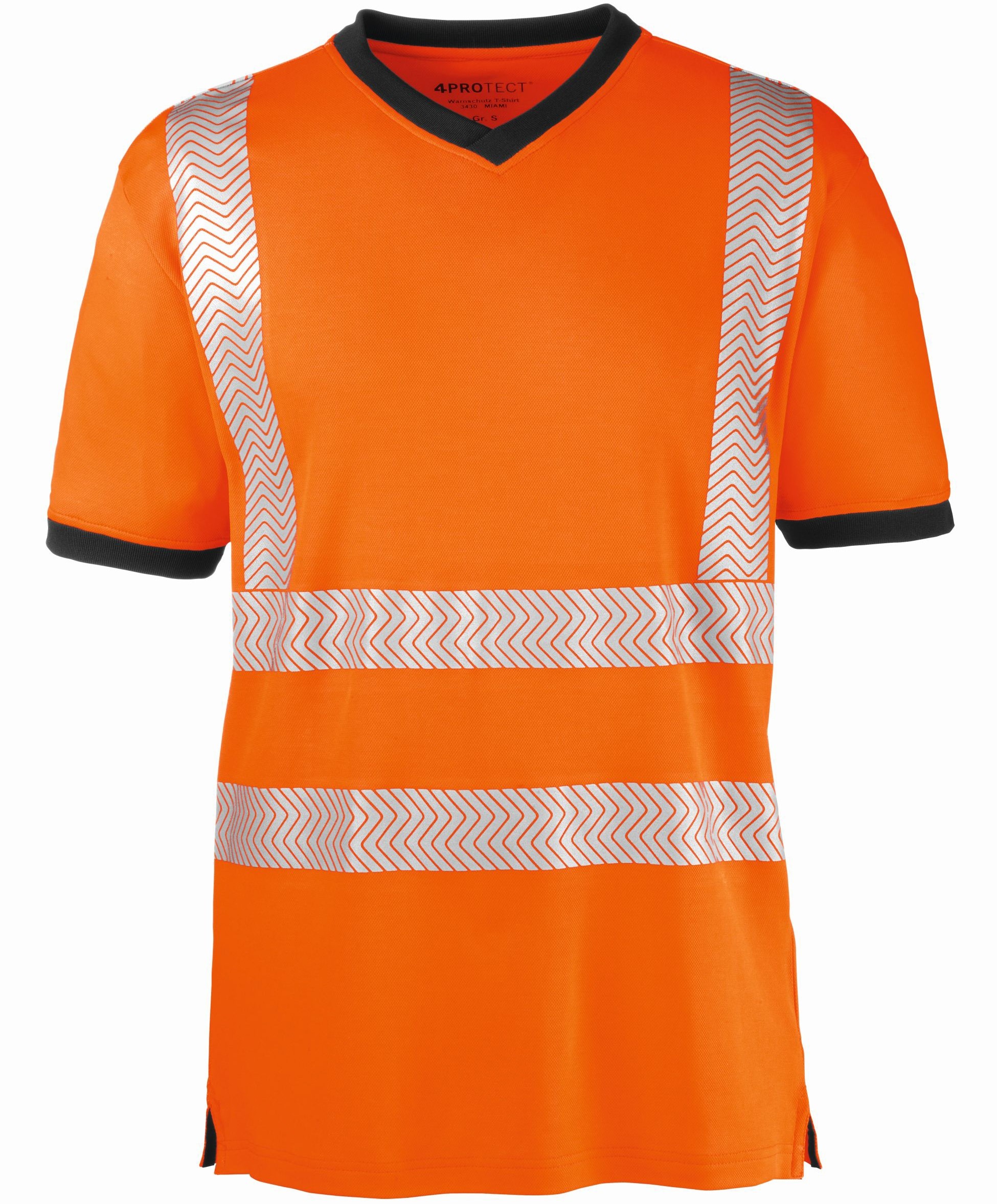 3430_s97DpXUMnQ5YqU 4 Protect 3430 MIAMI high-visibility T-shirt fluorescent orange-grey