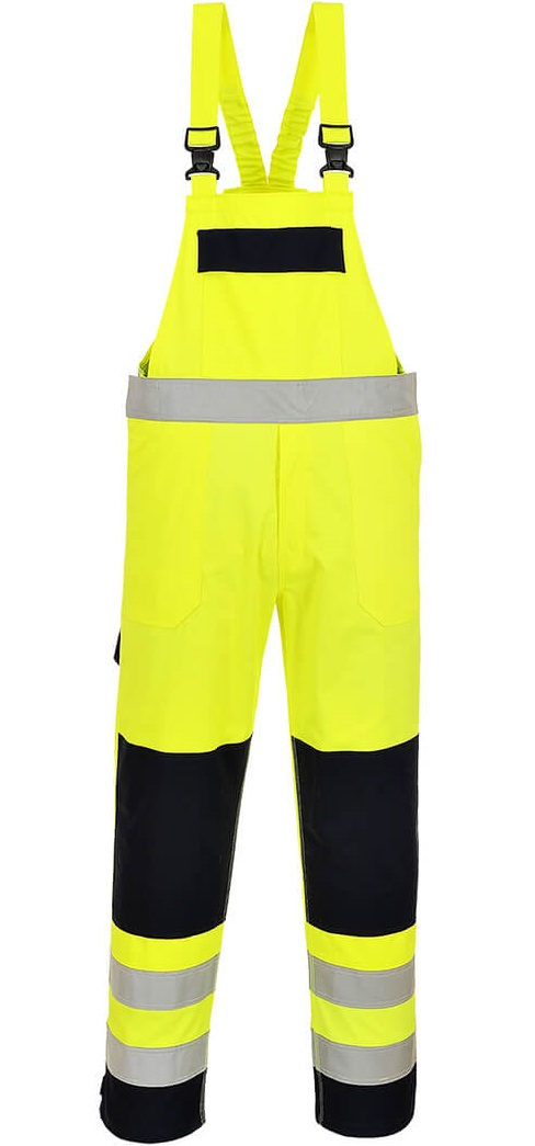 Portwest Bizflame FR63 Multinorm warning dungarees bright yellow navy