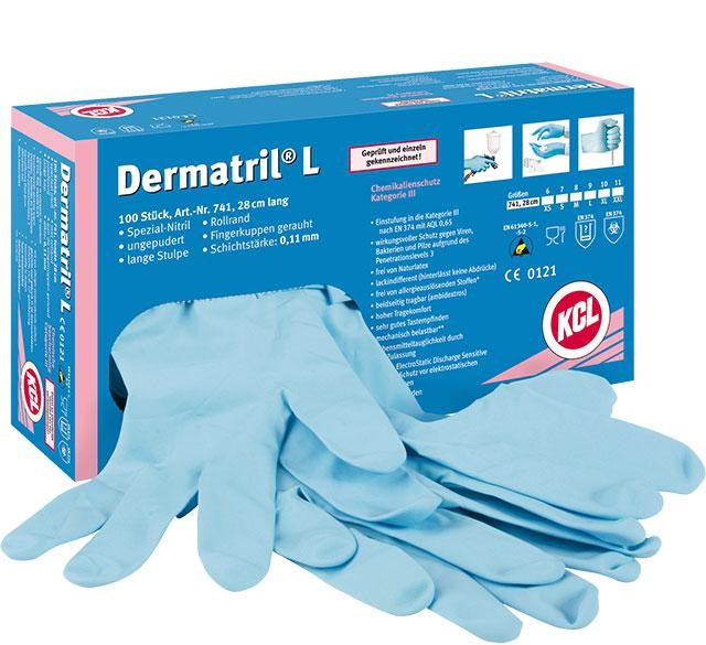 KCL 741 Dermatril L Nitril-Einweg-Schutzhandschuhe