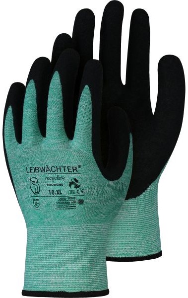 Leibwächter Peridot Recycle Polyester-Spandex-Handschuh mit Latex-Beschichtung