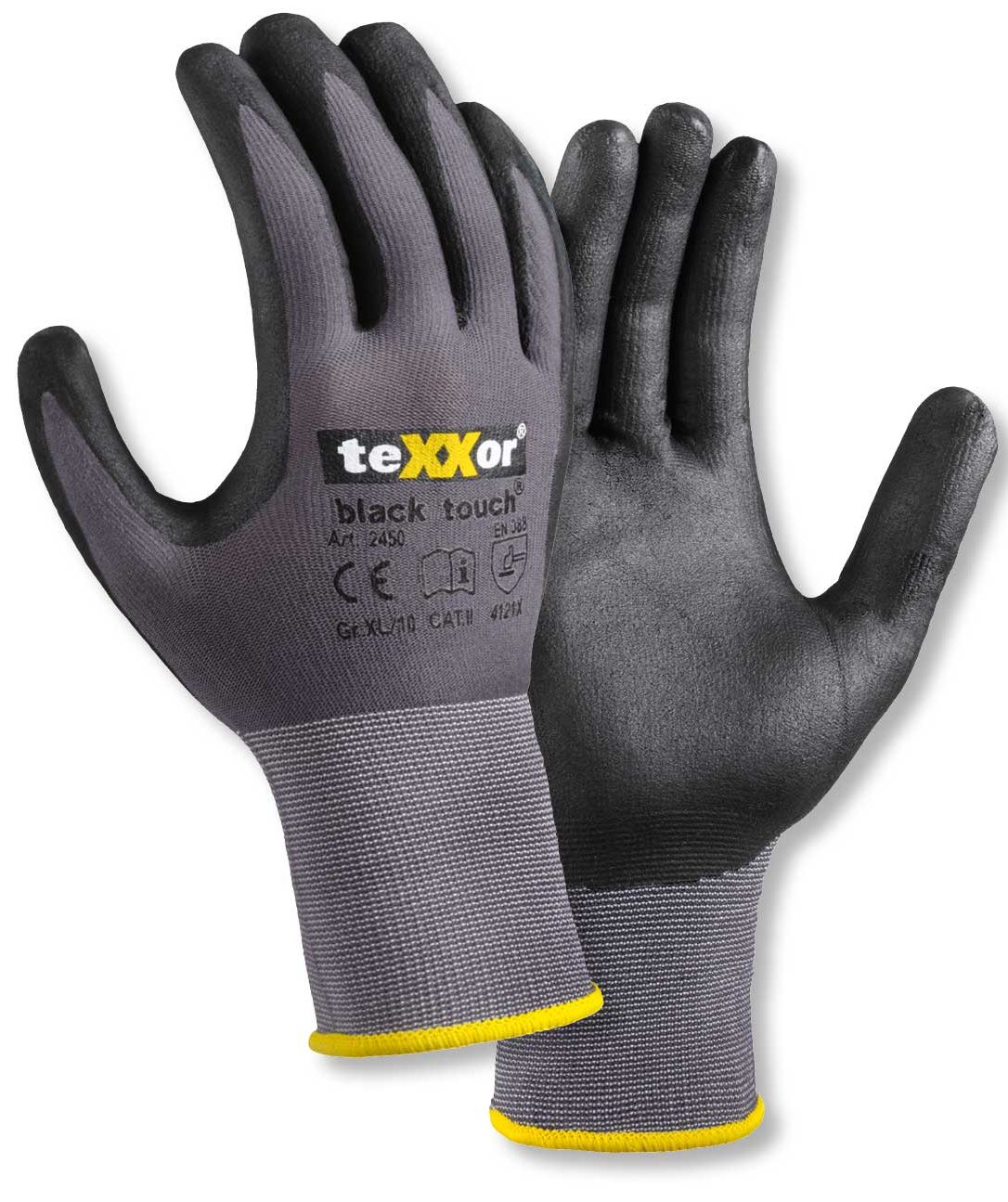texxor 2450 black touch Nitril-Schutzhandschuhe grau