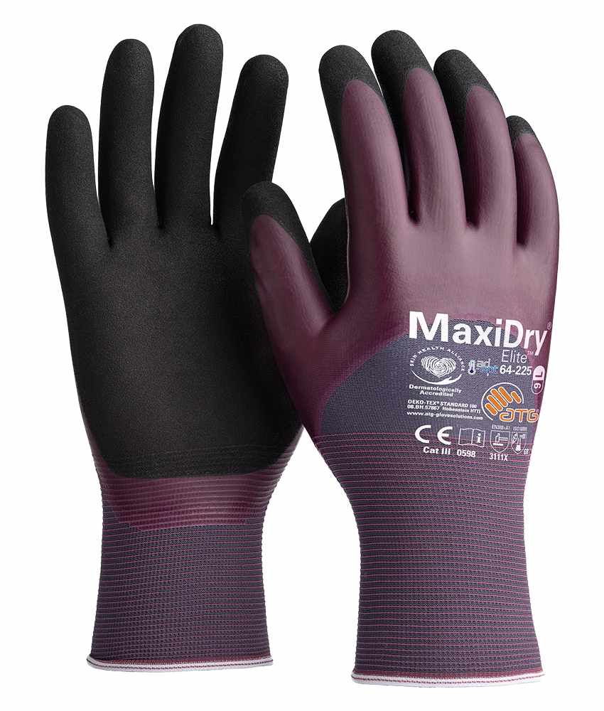 ATG 64-225 MaxiDry Elite Nylon-Strickhandschuhe 3/4 beschichtet
