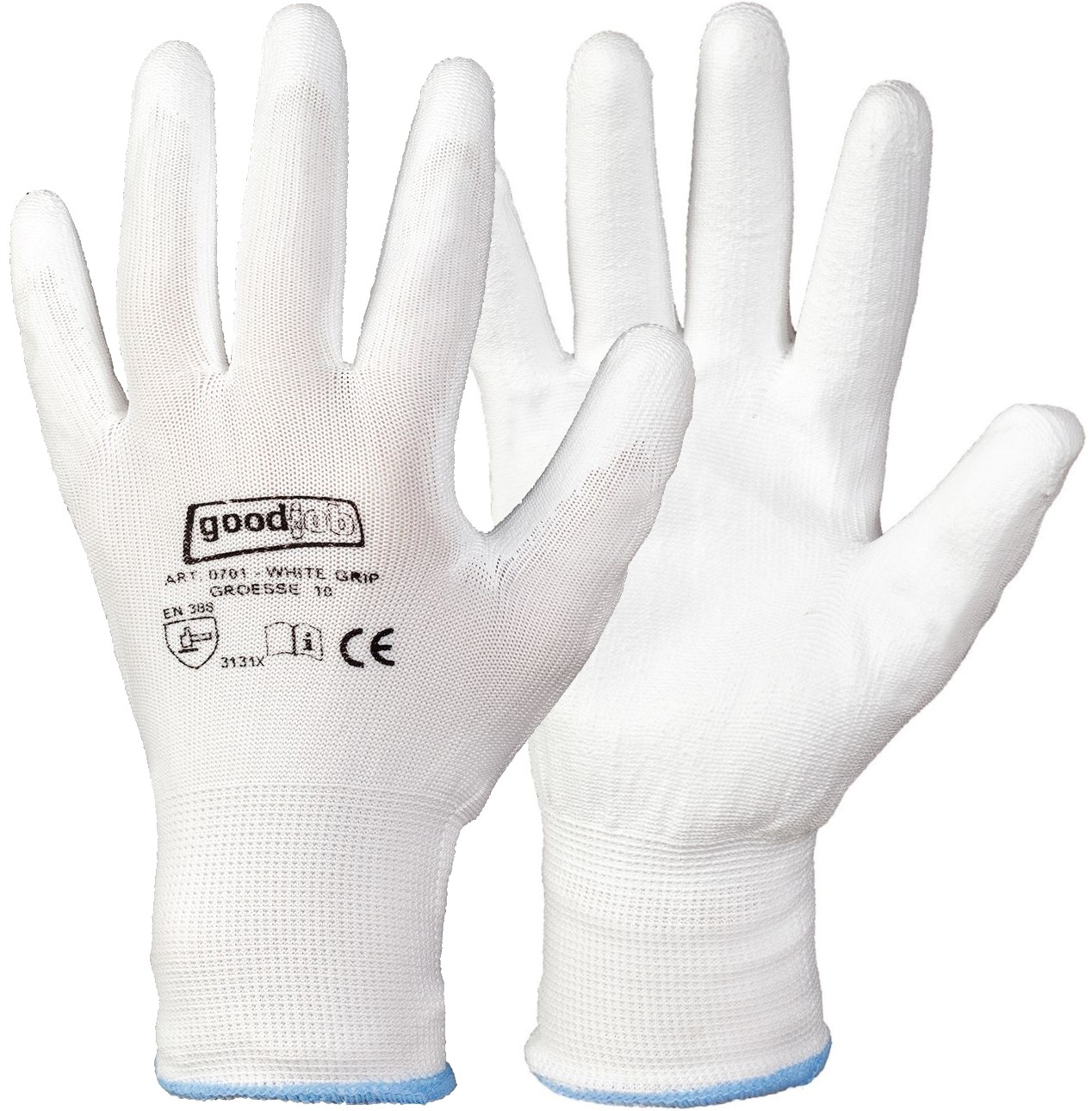 White_Grip_0701 goodjob 0701 WHITE GRIP PU protective gloves