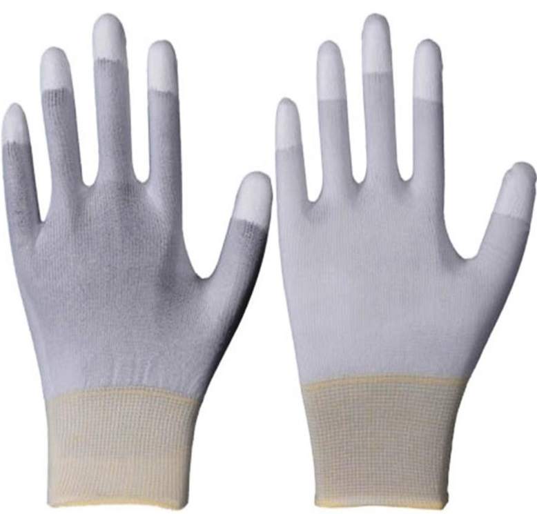 1328-3 Solidstar 1328 Nylon gloves white with PU coating on the fingertips
