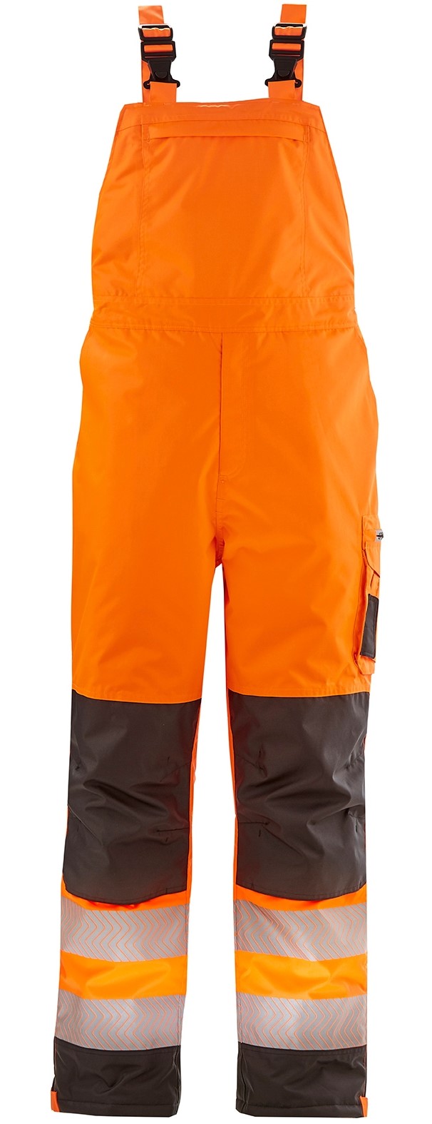 4 Protect ATLANTA 3480 High-visibility winter weather protection bib and brace trousers light orange-grey