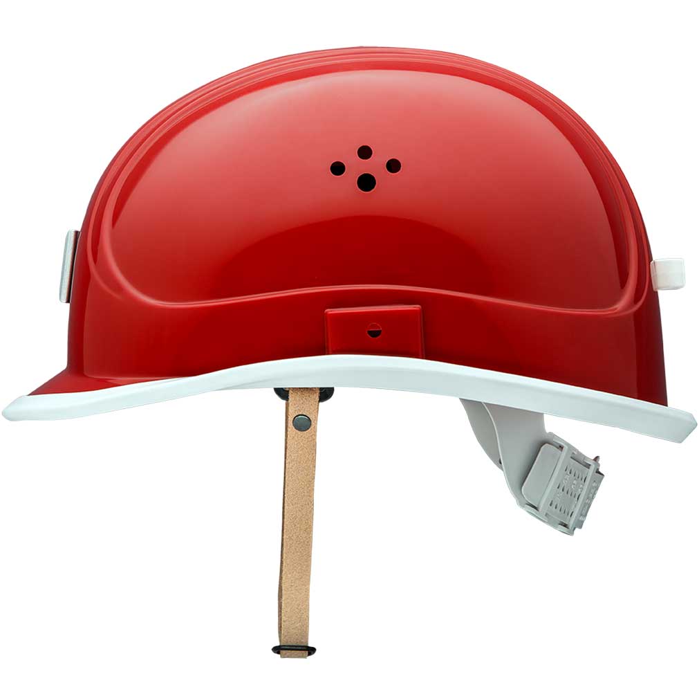 VOSS Canal worker helmet with 4-point fork chinstrap