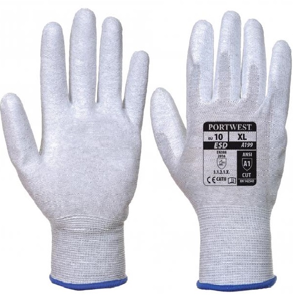 a199grr-2 Portwest A199 ESD gloves with antistatic PU palms